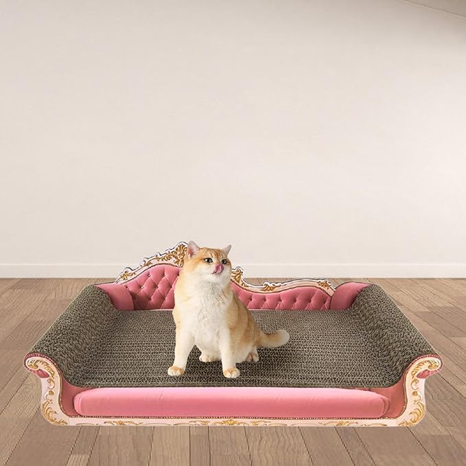 Cat Scratcher Sofa Bed Cat Scratching Board Home Furniture Protector Pet Bed Scratching Mat for Cats, Pink