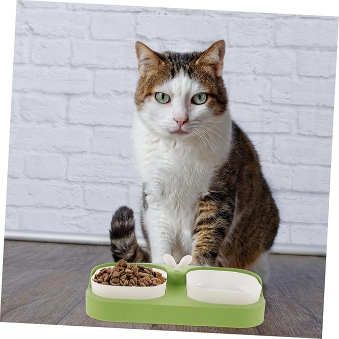 Sosoport Pet Feeding Bowl Nonslip Food Water Bowls for Cats Dogs and Small Pets Moderate Capacity for Daily Use Cute Design White