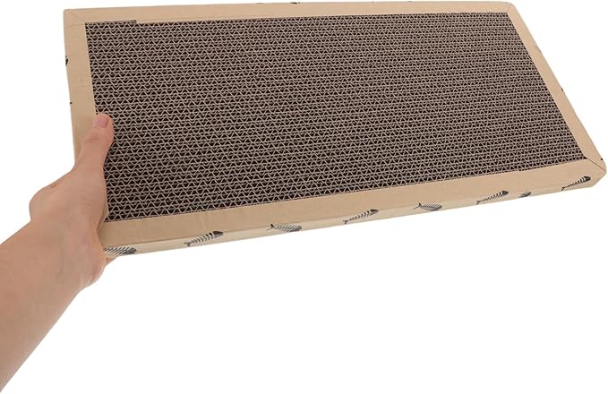 VILLCASE 2pcs Sisal Cat Scratcher Pad Square 16.7x8.25 Inch Corrugated Flat Cat Scratching Board with Edge Protection for Indoor Furniture Guard