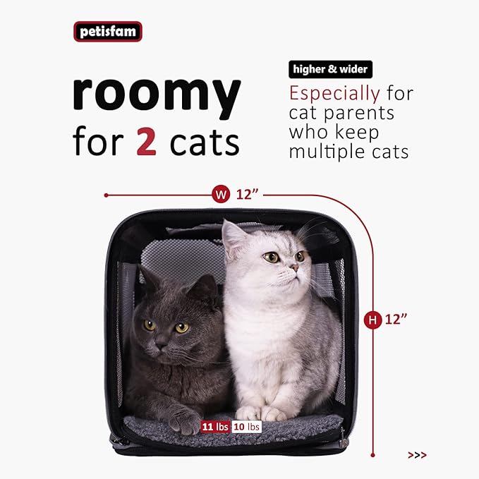 Quick-in Pet Carrier for Cats. 360° Airy Mesh Windows Let Fur-Kids See You & Breath Easy, Reduce Travel Anxiety. Rip-Stop Fabric & Lockable Zips Hug Securely. Washable Pad. Adjustable Shoulder Strap
