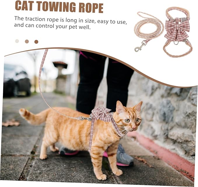 Abaodam Adjustable Cat Harness and Leash Set Escape PET Vest Reflective Straps for Kittens and Cats Soft and Comfortable Walking Gear