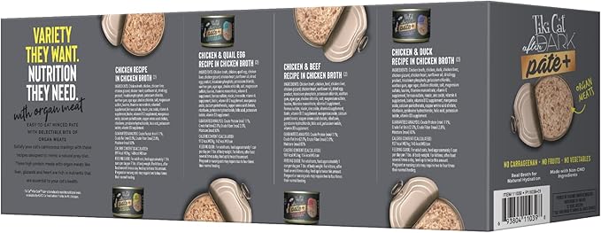 Tiki Cat After Dark Pate+ Variety Pack, 5.5 oz. Cans (Pack of 8)