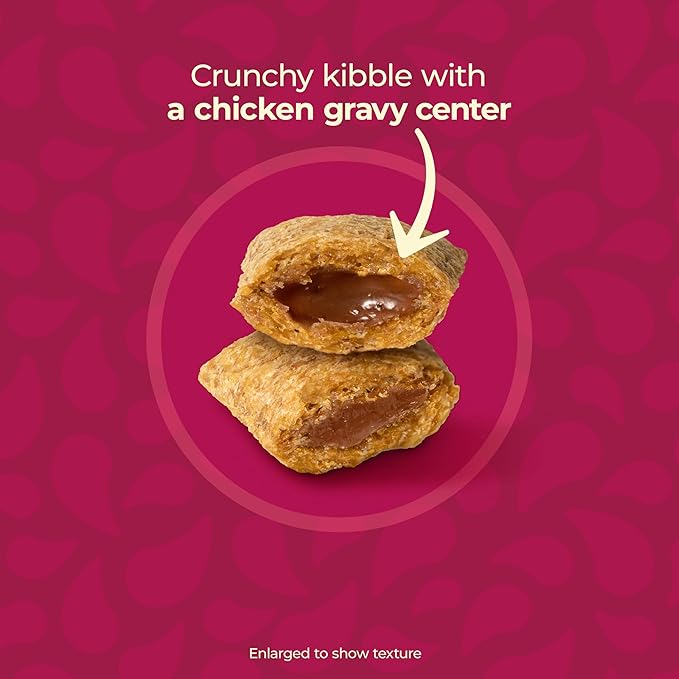 Meow Mix Gravy Bursts, Savory Chicken Flavor Mix, Gravy Filled Dry Cat Food, 3 lb. Bag (Pack of 2)