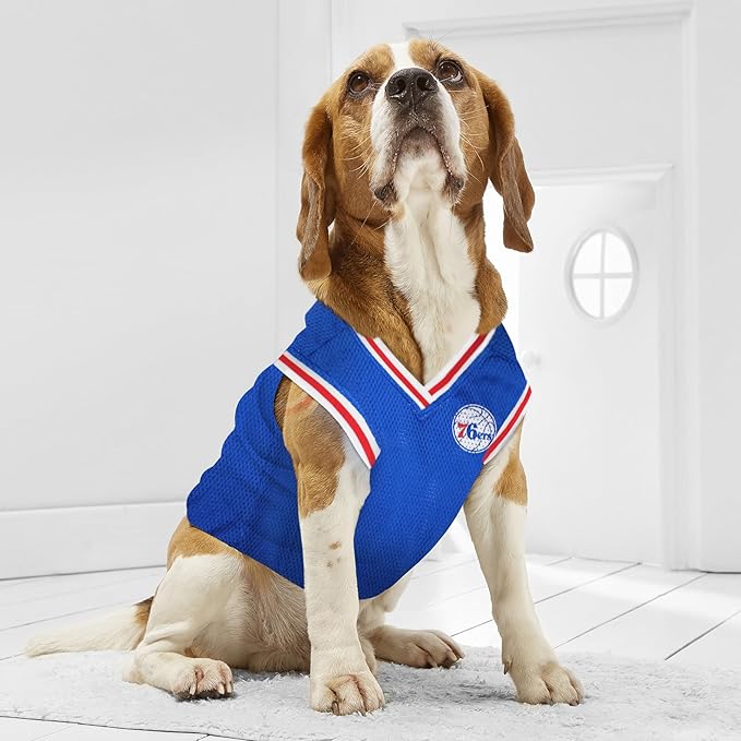 Pets First NBA PHILADELPHIA 76ERS DOG Jersey, X-Small - Tank Top Basketball Pet Jersey