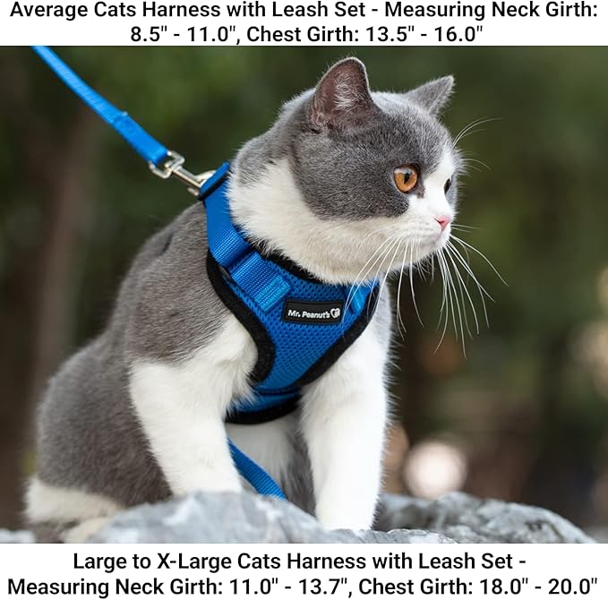 Mr. Peanut's PurrTrek Reflective Cat Harness with Matching Leash (Small, Lilac)
