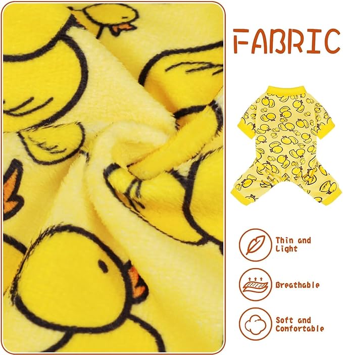 Adorable Yellow Duck Dog Pajamas – Lightweight, Cozy Four-Legged Outfit for Small to Large Dogs and Cats, Soft and Snuggly Pet Wear for Everyday Comfort and Cuteness. Yellow&4XL