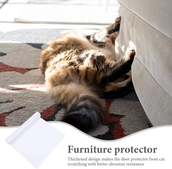 BESPORTBLE 1set Thickened Cat Scratch Furniture Protector Self-Adhesive Removable Film for Sofa Couch Bed Door Kit Scraper Fasteners Daily Use Cat Supplies