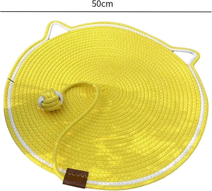 Cat Scratch Scratching Pad Lightweight Sleeping Bed Anti Slip for Sofa Couch Floor with Ball Furniture Protector, Yellow