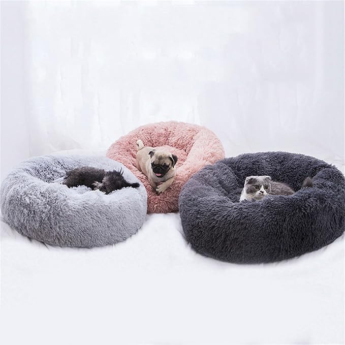 Thereisno Soft Handmade Pet Bed for Cat or Small Dog Detachable Round Bed for Fall Winter Indoor Sleeping Furniture Cat Bed