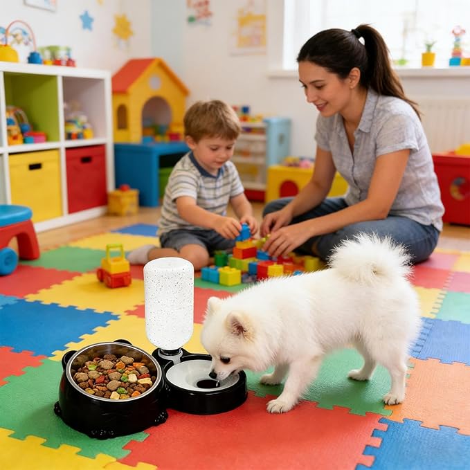 Cat Dishes for Food and Water | Food Grade Splash-Proof Feeding Dispenser - Cat Water Dish | for Daily Storage Puppy Drinking Watering Outdoor Travel Indoor Home