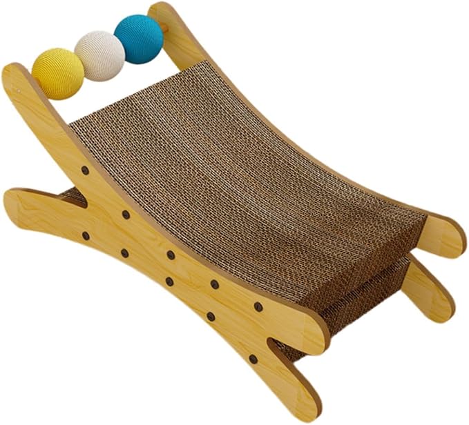 Cat Couch Scratcher Scratching Pad Modern Pet Furniture Cardboard Scratching Nest Cat Bed for Resting Playing Sleeping- Wood Color