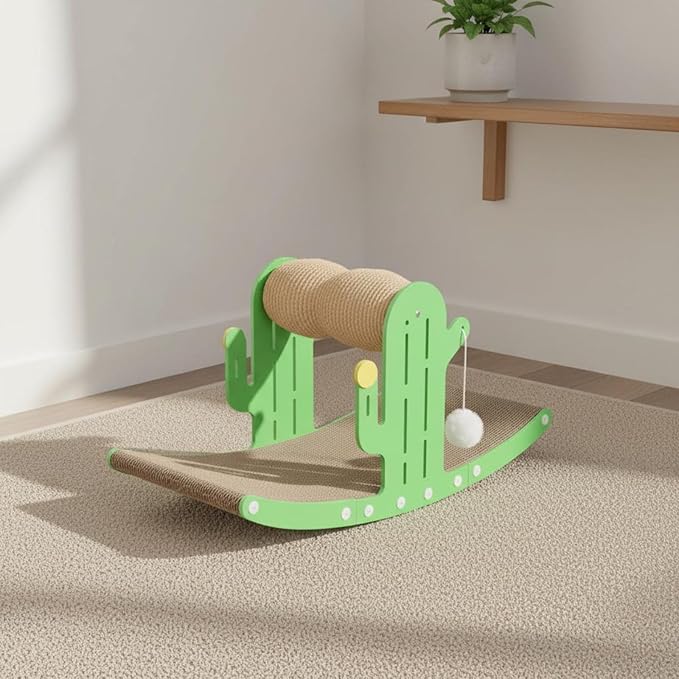 Generic Rocking Cat Scratcher Bed Ergonomic Shape Cat Scratcher Furniture Protector Pet Supplies for Kittens