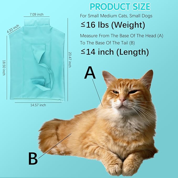 Cat Carrier Pouch Cozy Comfort Carrier, Anti-Scratching Cat Carrier Pouch Bag Nail Trimming Restraint Bag Medication, Administration,Grooming, 1PC
