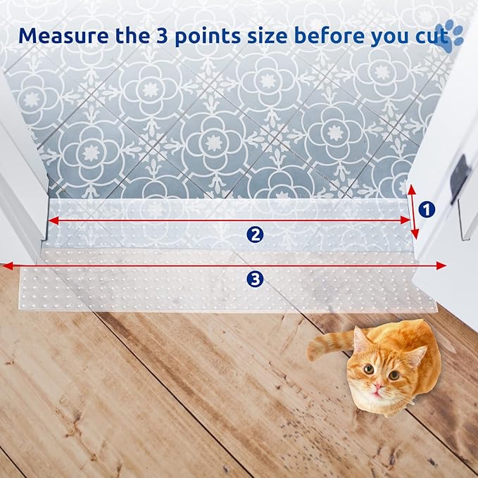 Carpet Protector for Pets Cat Carpet Protector Repellent Barrier for Doorway Corner Anti Scratch Under Door Cat Scratch Protector Mat, Easy to Cut Plastic Stopper (Clear, 3.6FT-1pack)