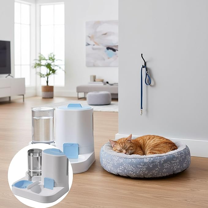 Automatic Pet Feeder and Water Dispenser for Cats and Dogs with Large Capacity Food Water Station