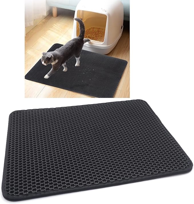 XKMT- Animal Pet Supplies Cats Litter & Housebreaking 60X45 Black Cat litter Mat Double Layer Pad Trapper Folding Pad EVA Foam Rubber