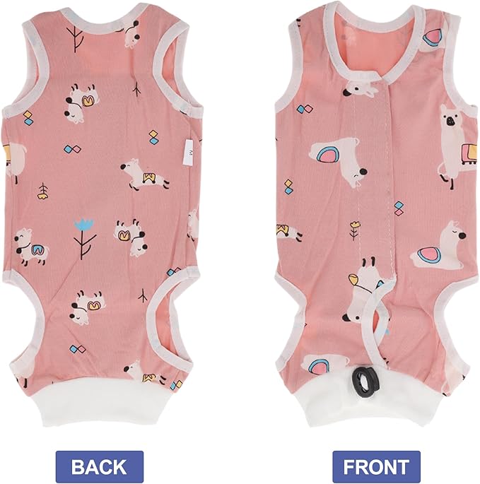 Cat Recovery Suit, Soft Breathable Cat Surgeries Suit, Cat Onesie for Cats After Surgeries, Prevents Licking Wounds, M, Pink