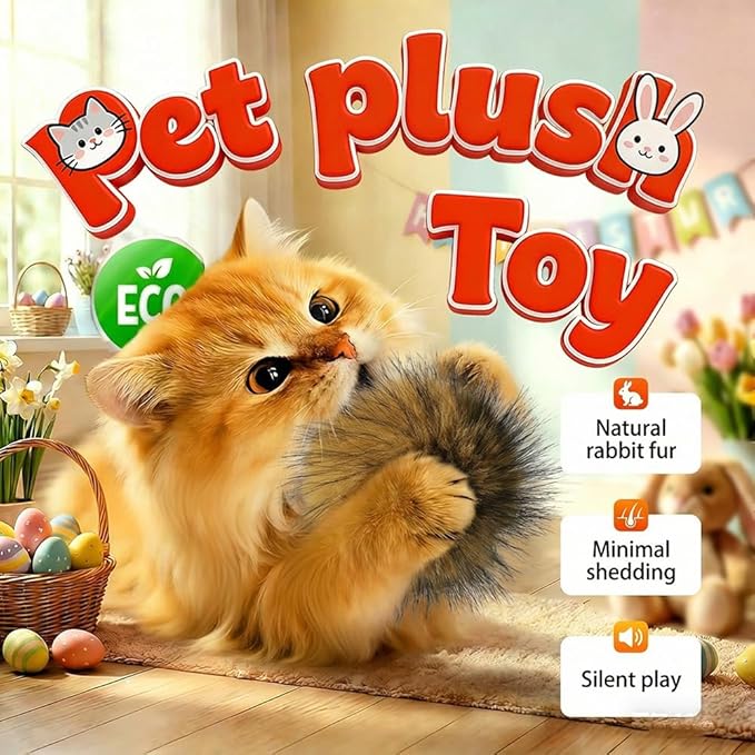 Cat Toy Faux Rabbit Fur Ball,2026 New Soft Rabbit Fur Catnip Balls,Fluffy Catnip Toy for Indoor Cats,Washable & Fun to Chase for Exercise and Bonding (with Comb/1pcs)