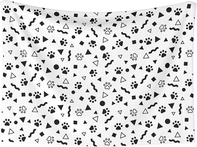 Pet Blanket,Warming Ultra Soft Warming Mat for Indoor Pet Beds & Furniture Reversible Blanket Machine Washable 27.6 * 19.7Inch,Animal Footprints Pattern