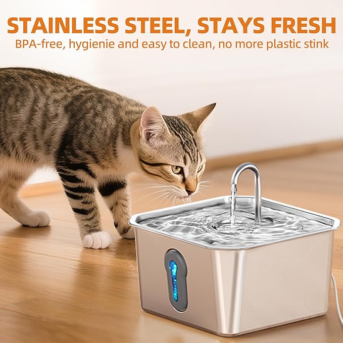 4L Large Cat Water Fountain for Multiple Cats with 4 Filters Pet Water Fountain for Cats Quiet Indoor Pets Dog Small Animal Automatic Dog Water Dispenser for Drinking Watering Supplies