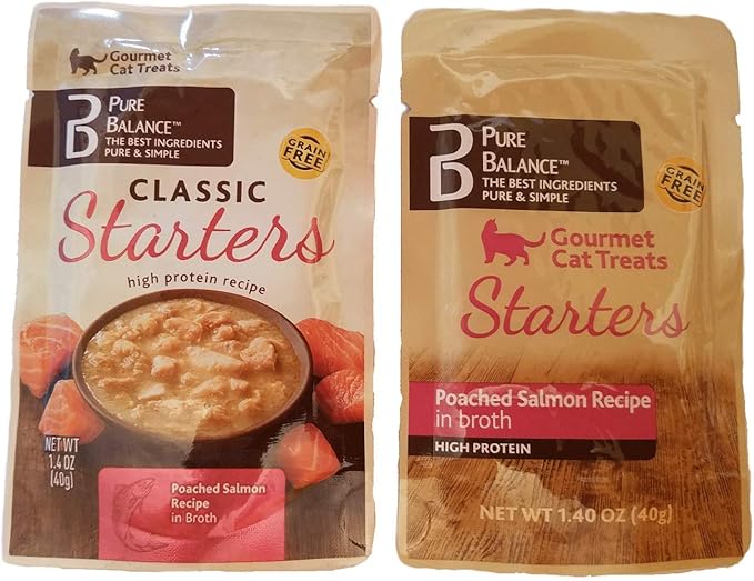 Pure Balance Gourmet Cat Treats Starters Poached Salmon Recipe (5 Pack)