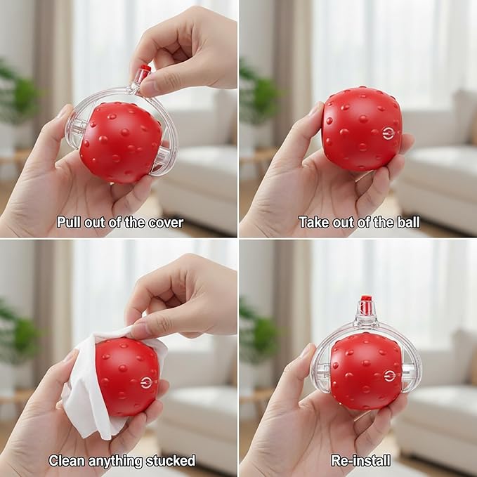 Interactive Cat Toys Ball for Cats - Upgrade Automatic Cat Toys for Indoor Cats, 3 Modes 2 Speed Moving Cat Ball 2PCS (Red Blue)