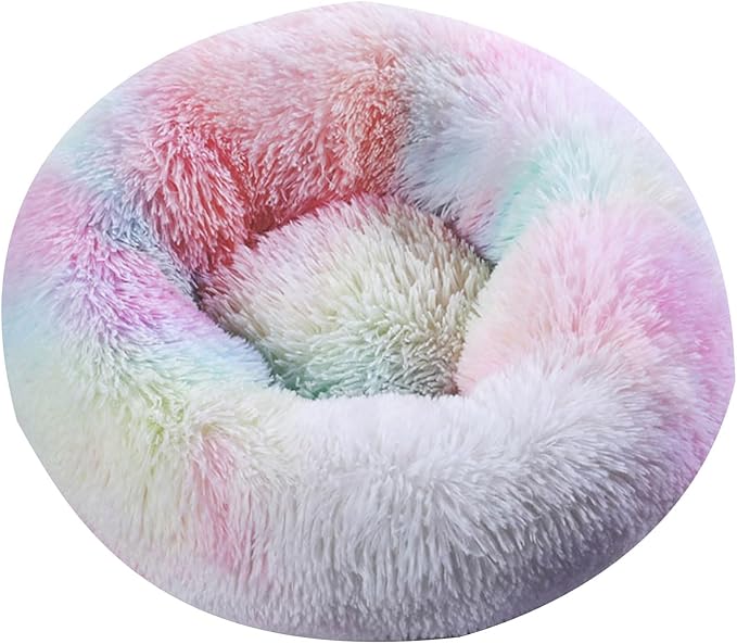 Thereisno Soft Handmade Pet Bed for Cat or Small Dog Detachable Round Bed for Fall Winter Indoor Sleeping Furniture Cat Bed