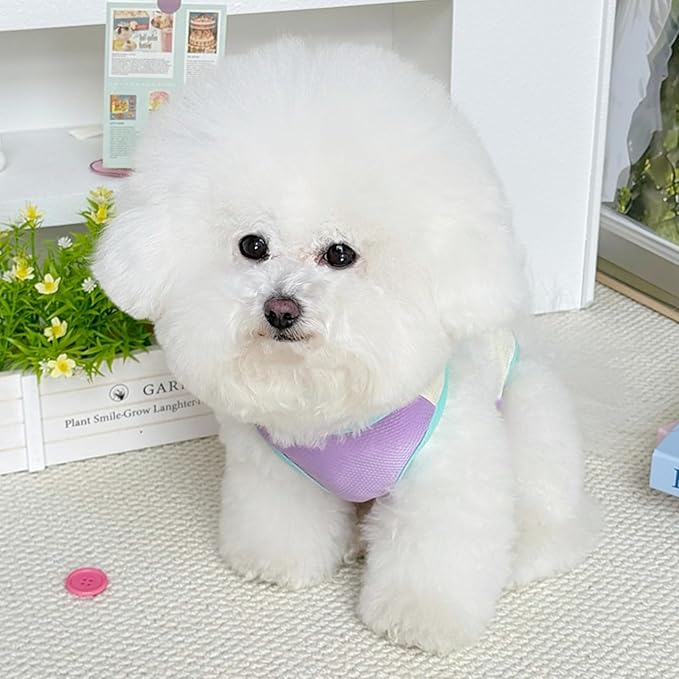 Ice Silk Fluorescent Tank top with Traction Ring, Suitable for Small/Medium Dogs, pet Dog Sun Protection Breathable Outdoor Walking Tank Top