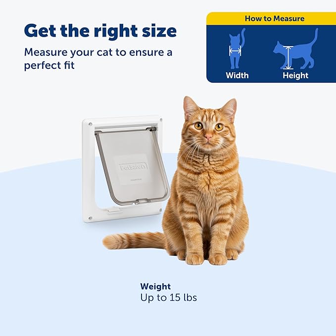 PetSafe Interior Cat Door: 2-Way Locking, Indoor Pet Door Flap - Tinted Privacy Door for Cat Litter Box or Pet Feeder, Built-in Door Lock, Durable Door Frame, DIY Easy Install, Hardware Kit Included