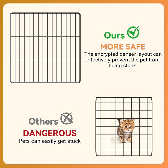 VISCOO Cat Cage, 4-Tier DIY Cat Enclosures Catio, Cat Playpen Indoor & Outdoor with Hammock, Detachable Metal Wire Kennel Cats Crate, 2x2x4 Exercise Place for 1-3 Cats/Kitten