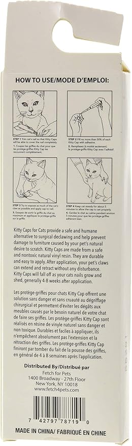 Kitty Caps Nail Caps for Cats, Hot Purple and Hot Pink - Safe, Stylish and Humane Alternative to Declawing, Stops Scratches and Snags, Medium 9 to 13 Pounds, 40 Count