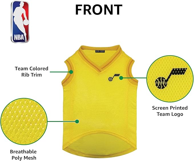 Pets First NBA Utah Jazz Dog Jersey, Large - Tank Top Basketball Pet Jersey