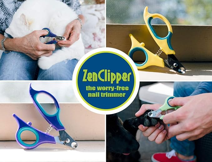 Zen Clipper Pet Nail Clipper for Dogs – Dog Nail Clipper for Safer Dog Grooming and Nail Care - Clean, Quiet, and Easy-to-Use Stainless Steel Dog Nail Trimmer - (4mm Hole)