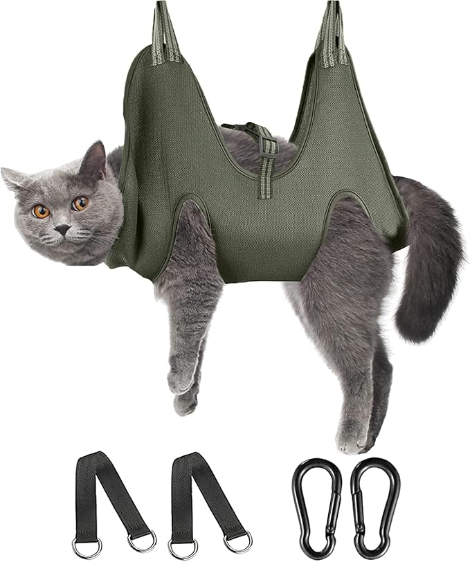 FEEGO Pet Grooming Hammock for Small Dogs & Cats, Dog Grooming Hammock, Pet Grooming Sling, Dog Grooming Harness, Pet Nail Clip Bag for Grooming, Cat Grooming Sling for Trimming Nail and Ear/Eye Care