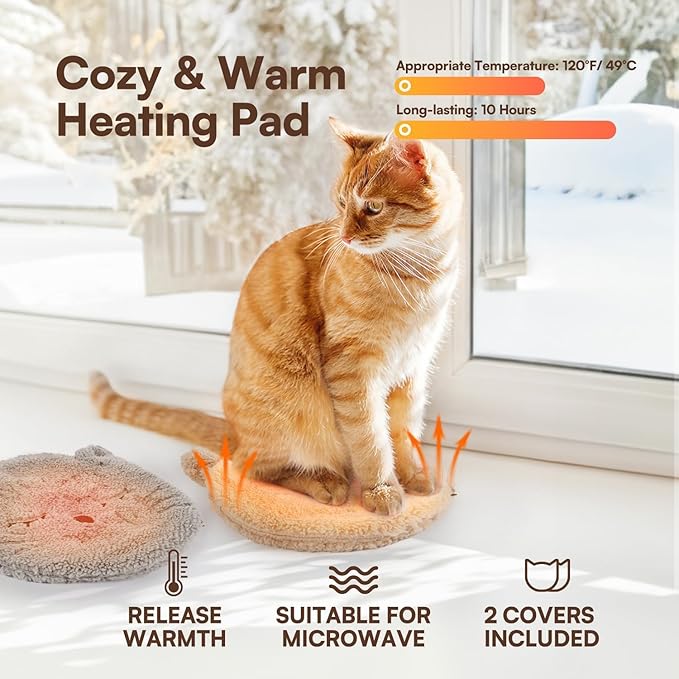 Green Cat Litter Box Set, Small Cat Kitten Starter Kit with Litter Scoop, Cat Bowl, Kittens Toy; Heated Cat Bed Indoor, Microwavable Heating Pads for Cats with 2 Cozy Covers