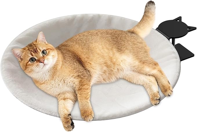 Cat Desk Bed, Supports Up to 60 Lbs, Modern Indoor Cat Nest Furniture, Clip On Comfortable Cats Perch with Removable and Washable Cover, Cats Desk Hammock for Home Office