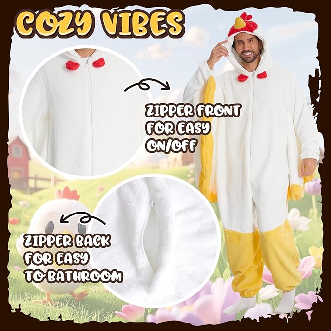 HSCTEK Fuzzy Teddy Fleece Adult Onesies Pajamas - Teen Long Sleeve Zip Up Hooded Blanket Sleep - One Piece Costume