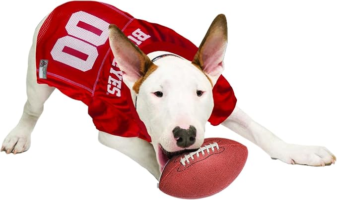 Pets First NCAA College Ohio State Buckeyes Mesh Jersey for DOGS & CATS, XXX-Large. Licensed Dog Jersey with your Favorite Football/Basketball College Team