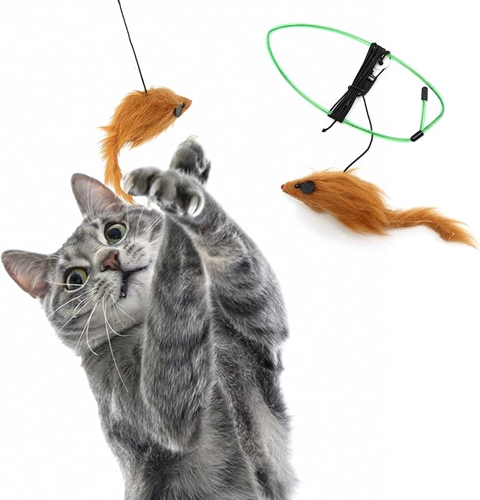 SPOT A-Door-Able Bouncing Mouse Cat Toy - Hanging Rattle & Catnip Interactive Toy, Entertain Cats for Hours, Indulge Natural Hunting Instincts, Provide Mental Stimulation, Suspend From Any Door Frame