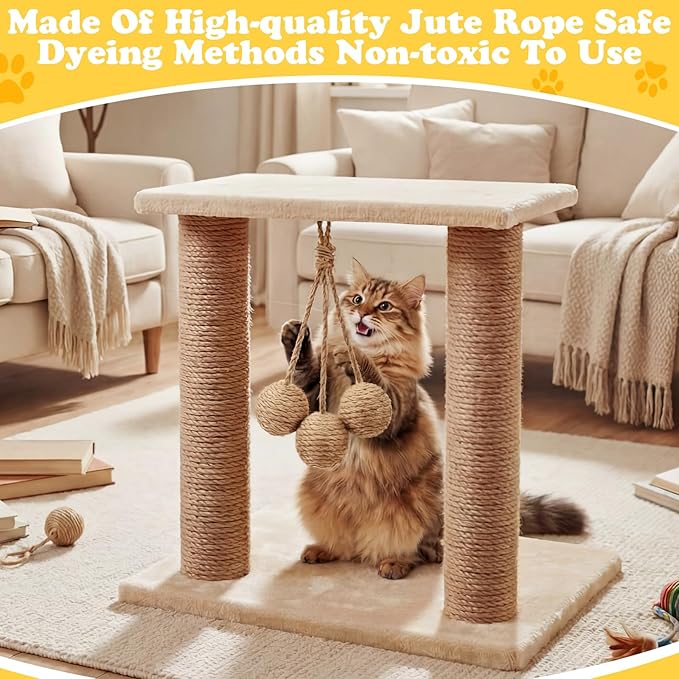 Leitee 20pcs Cat Interactive Toys Set Wooden Cats Teaser Wand Toy with Feather Handle Chew Rope Mouse Sisal Balls with Bells for Indoor Kitten Play Chase Exercise (Wooden Cat Wands Toys)