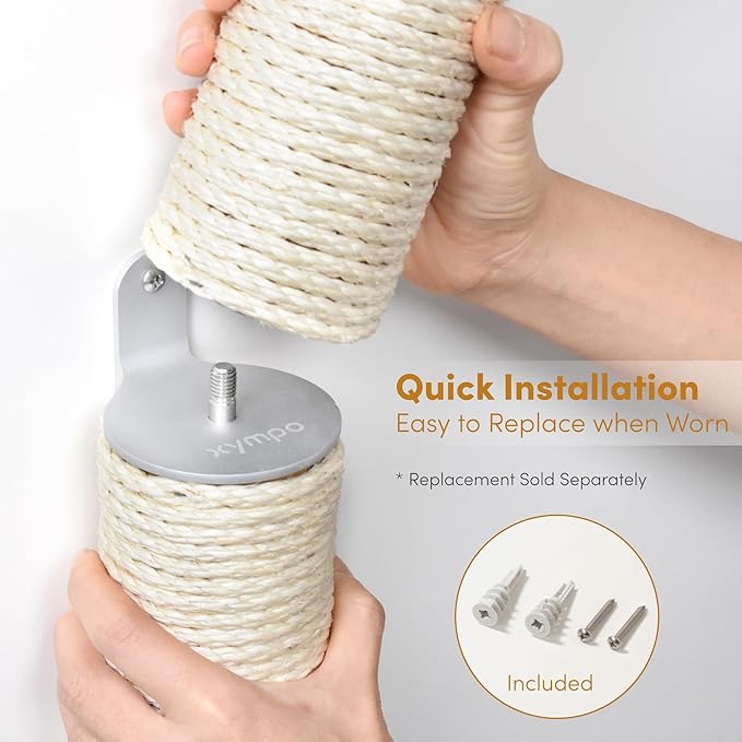 xympo 18" Compact Wall Mounted Cat Scratcher, Sisal Scratching Post