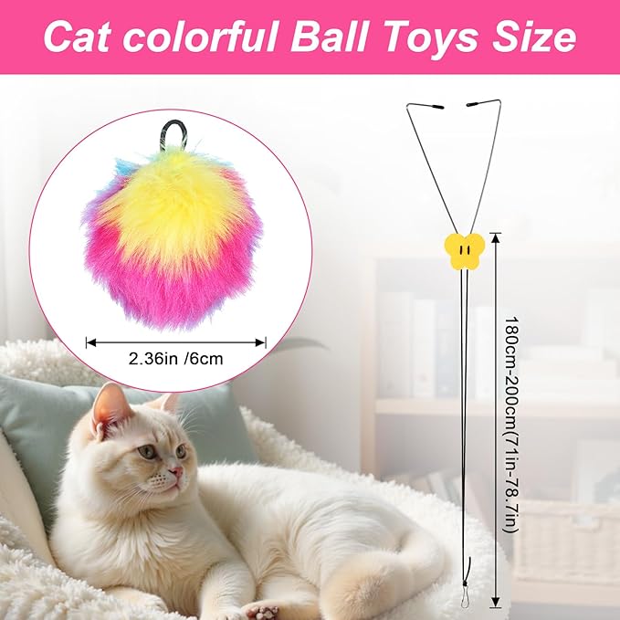 Cat Door Toy Interactive Cat Toys Door Hanging Cats Toys Cat Teaser Toy for Indoor Cats Kitten Exercise Self Play Toy Make Fun Excecise