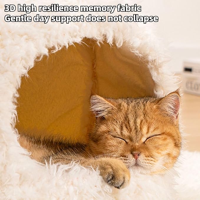 Animal Design Pet Bed Cat Dog Bed for Indoor Cats Pet Tent Cave with Removable Cushion Plush Half-Enclosed Warm House for Cats Small Dogs Kitten Puppy Sleeping (Deer,Large)