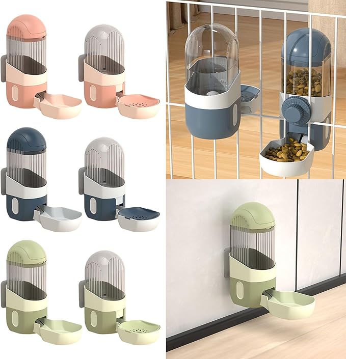 Cat Water Dispenser Cat Automatic Feeder and Water Cat Feeding Watering Cage Mount Cat Feeder Cat Water Feeder