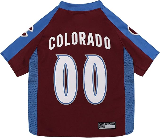 NHL Colorado Avalanche Jersey for Dogs & Cats, Medium. - Let Your Pet Be A Real NHL Fan!