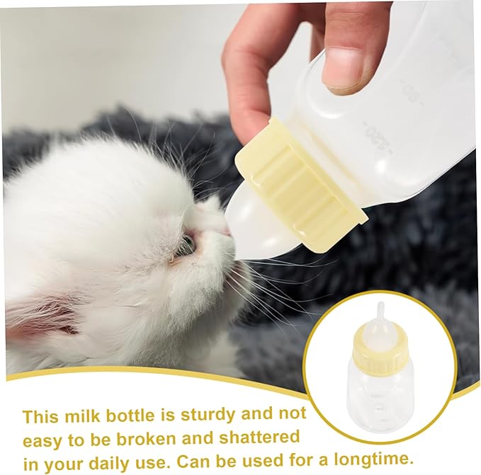 Toyvian Sturdy Kitten Milk Bottle Set Reusable Nursing Bottle for Small Cats and Puppies PET Feeding and Watering Supplies Easy to Clean 1 Set