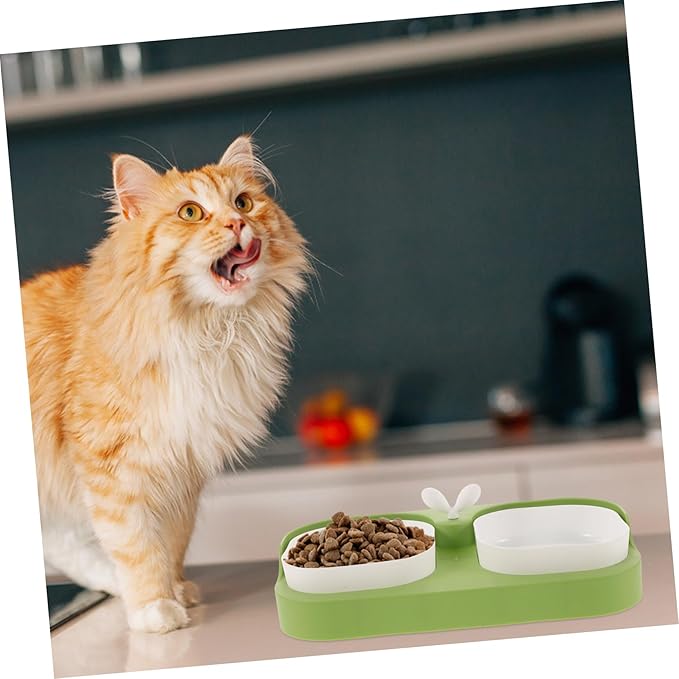 Sosoport Pet Feeding Bowl Nonslip Food Water Bowls for Cats Dogs and Small Pets Moderate Capacity for Daily Use Cute Design White