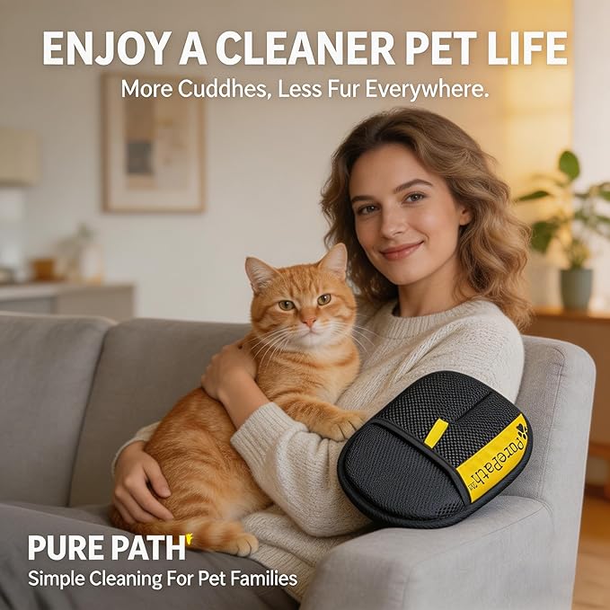 Hair Remover Glove, Electrostatic Pet Hair Remover Glove for Dogs and Cats, Cat Hair Removal Brush, Pet Grooming Supplies for Clothing, Couch, Carpet, Car Seat, Bed, Laundry (1Pc)