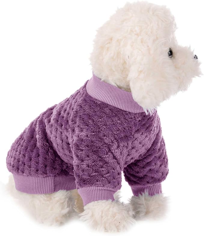 Dog Sweater, 2 or 3 Pack Dog Sweaters for Small Medium Dogs or Cat, Warm Soft Flannel Pet Clothes for Dogs Girl or Boy, Dog Shirt Coat Jacket (X-Small, Burgundy+Rosy)