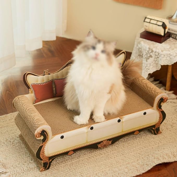 Generic Cardboard Cat Scratcher Bed Wear-Resistant Animal Furniture 2-in-1 Design